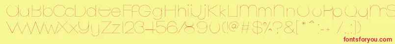 MonofredUltralight-Schriftart – Rote Schriften auf gelbem Hintergrund