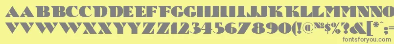 フォントBric – 黄色の背景に灰色の文字