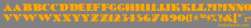 フォントBric – オレンジの文字は灰色の背景にあります。