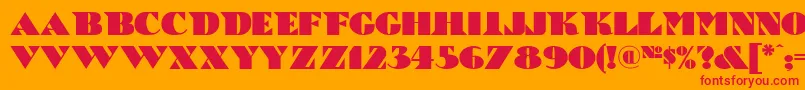 フォントBric – オレンジの背景に赤い文字