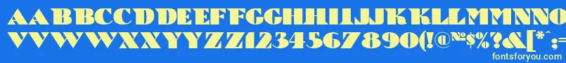 フォントBric – 黄色の文字、青い背景