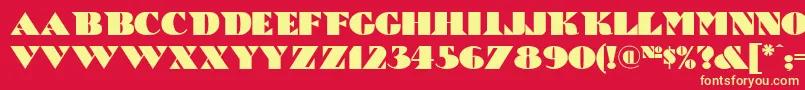 フォントBric – 黄色の文字、赤い背景