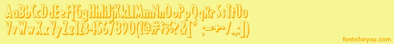 フォントRicks – オレンジの文字が黄色の背景にあります。