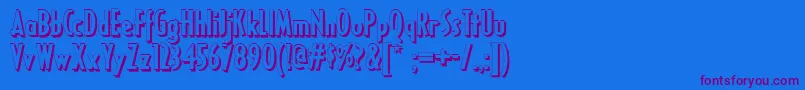 Ricks-Schriftart – Violette Schriften auf blauem Hintergrund