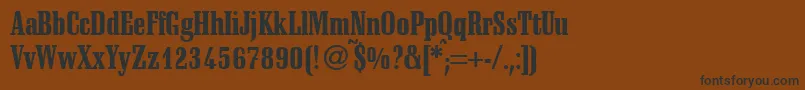 SchadowcondheavyRegularDb Font – Black Fonts on Brown Background
