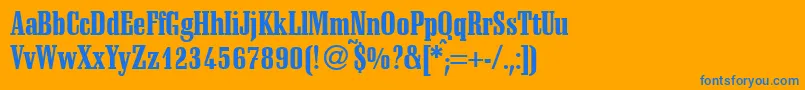 SchadowcondheavyRegularDb Font – Blue Fonts on Orange Background