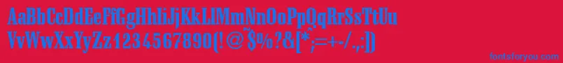 SchadowcondheavyRegularDb Font – Blue Fonts on Red Background