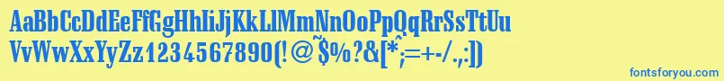 SchadowcondheavyRegularDb Font – Blue Fonts on Yellow Background