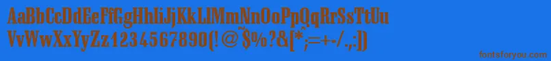 SchadowcondheavyRegularDb Font – Brown Fonts on Blue Background