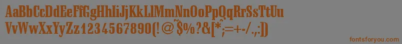 SchadowcondheavyRegularDb Font – Brown Fonts on Gray Background