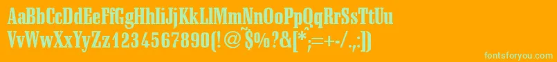 Police SchadowcondheavyRegularDb – polices vertes sur fond orange