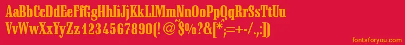 SchadowcondheavyRegularDb Font – Orange Fonts on Red Background