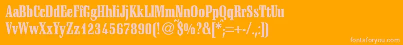 SchadowcondheavyRegularDb Font – Pink Fonts on Orange Background