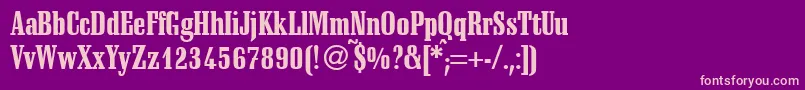 SchadowcondheavyRegularDb Font – Pink Fonts on Purple Background
