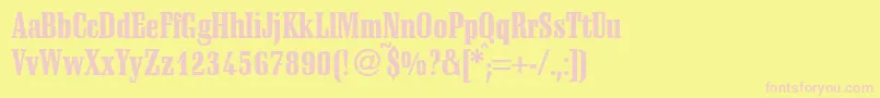 SchadowcondheavyRegularDb Font – Pink Fonts on Yellow Background