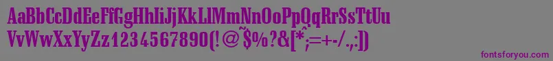 SchadowcondheavyRegularDb-fontti – violetit fontit harmaalla taustalla