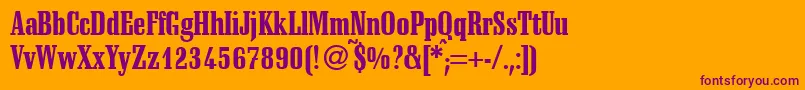 フォントSchadowcondheavyRegularDb – オレンジの背景に紫のフォント
