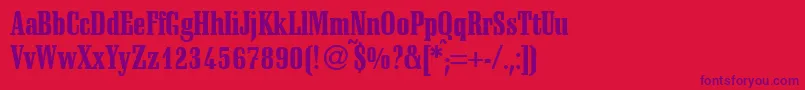 SchadowcondheavyRegularDb Font – Purple Fonts on Red Background