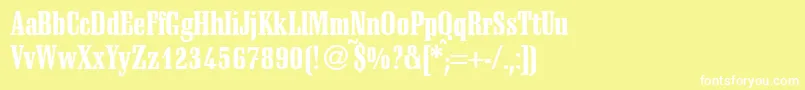 SchadowcondheavyRegularDb Font – White Fonts on Yellow Background