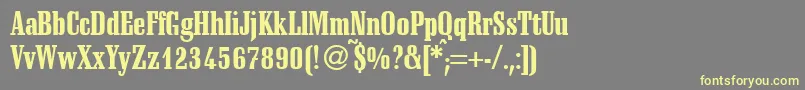 SchadowcondheavyRegularDb Font – Yellow Fonts on Gray Background