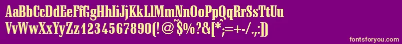 SchadowcondheavyRegularDb Font – Yellow Fonts on Purple Background