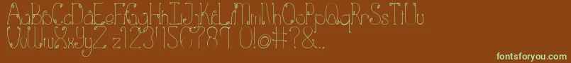 Eden-fontti – vihreät fontit ruskealla taustalla
