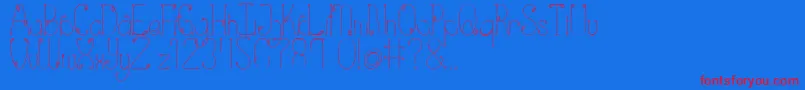 Eden-Schriftart – Rote Schriften auf blauem Hintergrund