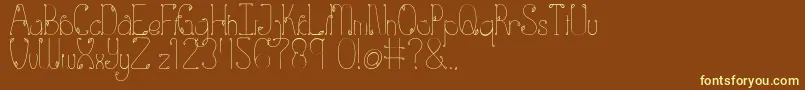 Eden-fontti – keltaiset fontit ruskealla taustalla