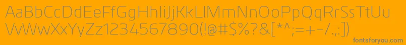 Saiba mais sobre a fonte KuroLight Fonte KuroLight – fontes cinzas em um fundo laranja