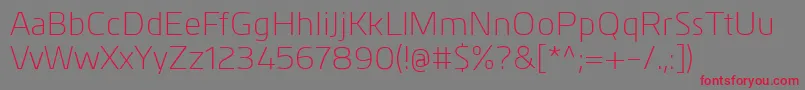 フォントKuroLight – 赤い文字の灰色の背景