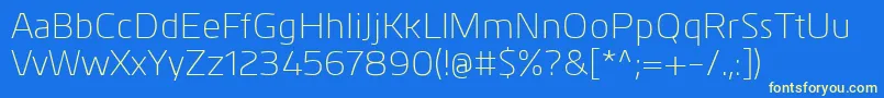 フォントKuroLight – 黄色の文字、青い背景
