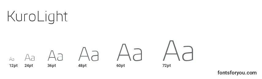 KuroLight Font Sizes