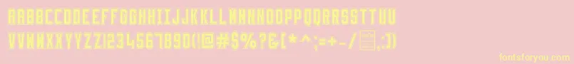 SlimfitCollegeDemo-fontti – keltaiset fontit vaaleanpunaisella taustalla
