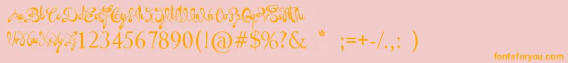 TheDailyBread-Schriftart – Orangefarbene Schriften auf rosa Hintergrund