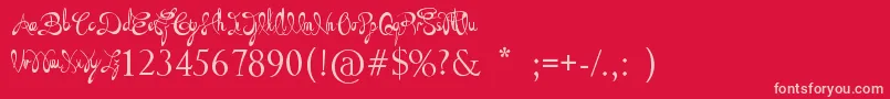 TheDailyBread-Schriftart – Rosa Schriften auf rotem Hintergrund