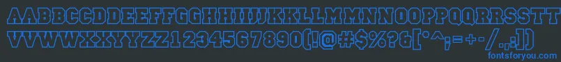 Campusoutlinec Font – Blue Fonts on Black Background