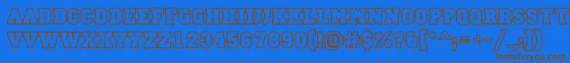 Weitere Informationen zur Campusoutlinec-Schriftart Campusoutlinec-Schriftart – Braune Schriften auf blauem Hintergrund