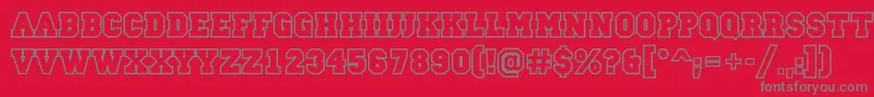 Campusoutlinec-Schriftart – Graue Schriften auf rotem Hintergrund