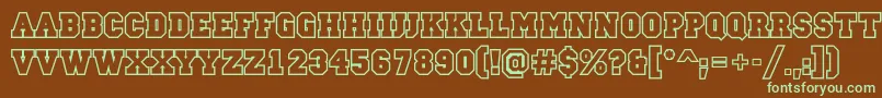 Campusoutlinec Font – Green Fonts on Brown Background