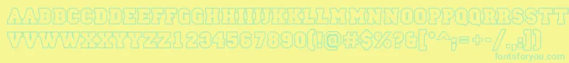 Campusoutlinec Font – Green Fonts on Yellow Background