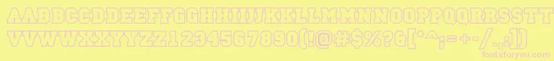 Campusoutlinec Font – Pink Fonts on Yellow Background