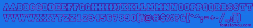 Police Campusoutlinec – polices violettes sur fond bleu
