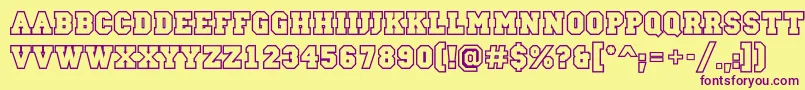 Campusoutlinec Font – Purple Fonts on Yellow Background