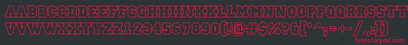 Campusoutlinec Font – Red Fonts on Black Background