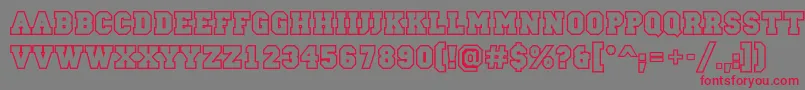 Campusoutlinec Font – Red Fonts on Gray Background