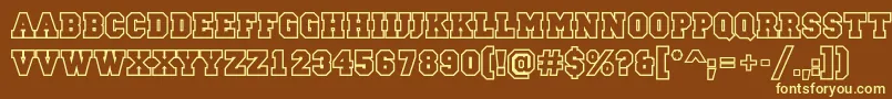 Campusoutlinec Font – Yellow Fonts on Brown Background