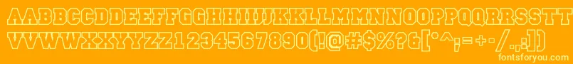 Campusoutlinec Font – Yellow Fonts on Orange Background