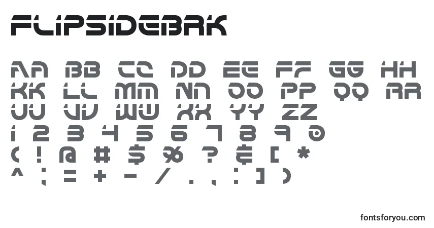 Schriftart FlipsideBrk – Alphabet, Zahlen, spezielle Symbole