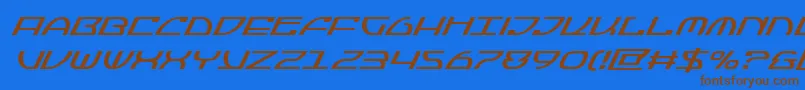 Jumptroopssuperital Font – Brown Fonts on Blue Background