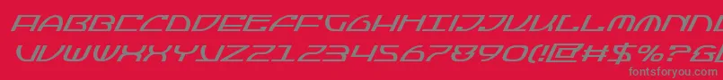 Jumptroopssuperital-Schriftart – Graue Schriften auf rotem Hintergrund